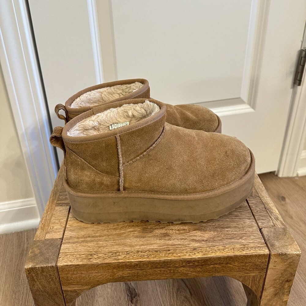 UGG Classic Ultra Mini Platform Boot in Chestnut Size US 9 - Picture 5 of 15